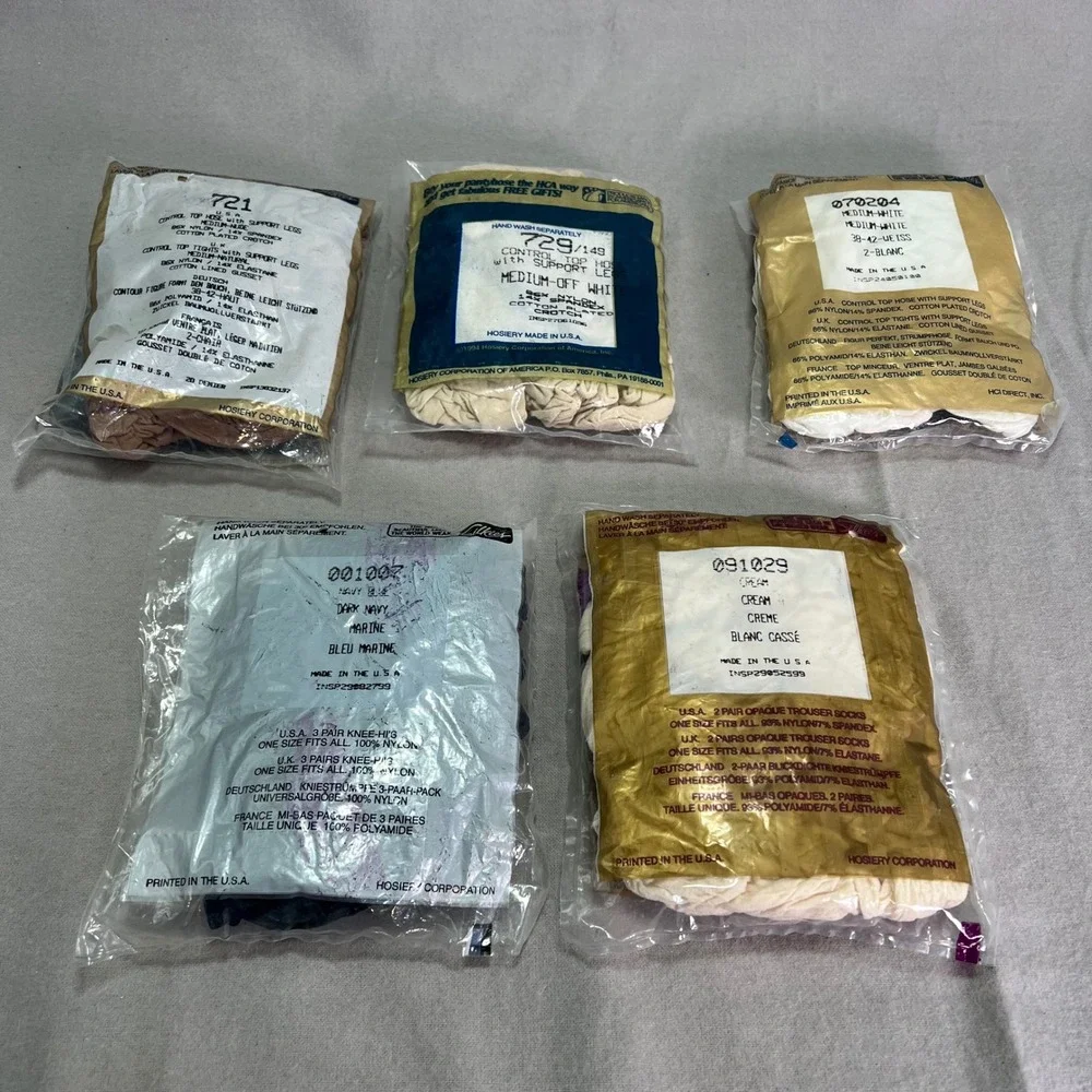 NOS Silkies Hosiery Mixed Lot Multicolor Pantyhose Knee Highs Vintage Medium